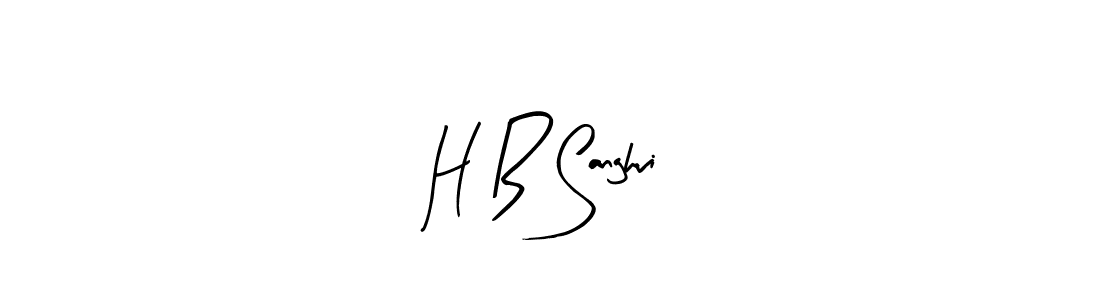 The best way (Arty Signature) to make a short signature is to pick only two or three words in your name. The name H B Sanghvi include a total of six letters. For converting this name. H B Sanghvi signature style 8 images and pictures png