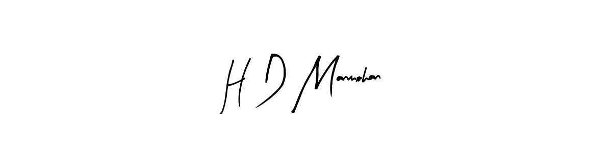 How to make H D Manmohan name signature. Use Arty Signature style for creating short signs online. This is the latest handwritten sign. H D Manmohan signature style 8 images and pictures png