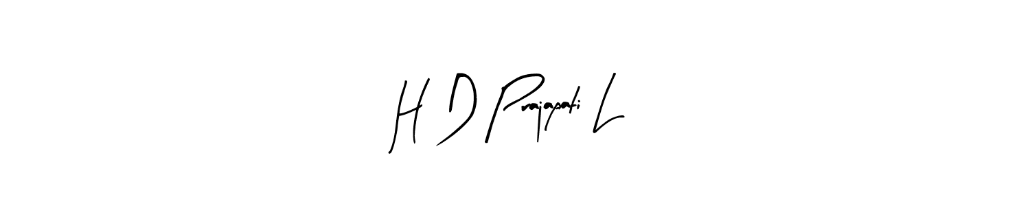 How to make H D Prajapati L name signature. Use Arty Signature style for creating short signs online. This is the latest handwritten sign. H D Prajapati L signature style 8 images and pictures png