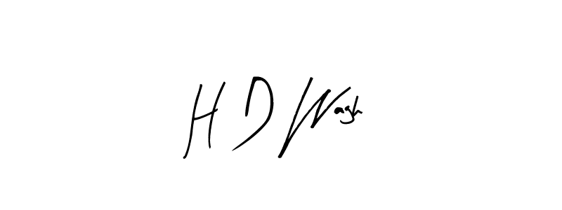 How to make H D Wagh name signature. Use Arty Signature style for creating short signs online. This is the latest handwritten sign. H D Wagh signature style 8 images and pictures png