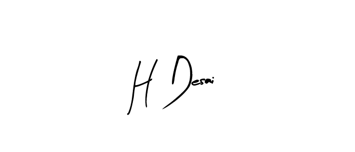 How to make H Desai name signature. Use Arty Signature style for creating short signs online. This is the latest handwritten sign. H Desai signature style 8 images and pictures png