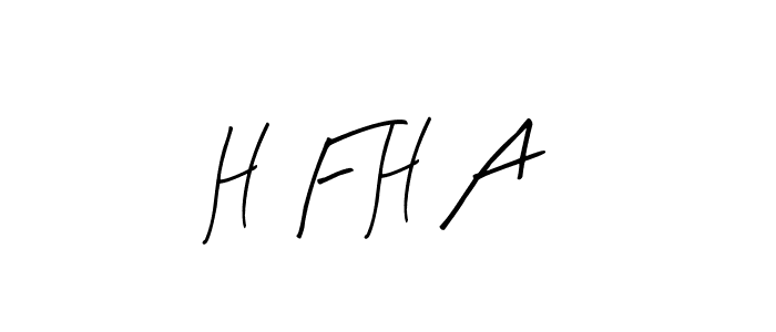 Similarly Arty Signature is the best handwritten signature design. Signature creator online .You can use it as an online autograph creator for name H F H A. H F H A signature style 8 images and pictures png