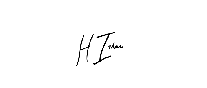 Create a beautiful signature design for name H Islam. With this signature (Arty Signature) fonts, you can make a handwritten signature for free. H Islam signature style 8 images and pictures png