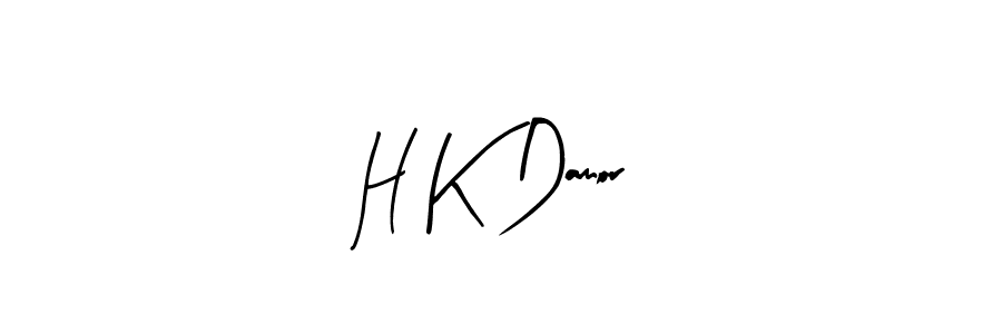 How to make H K Damor name signature. Use Arty Signature style for creating short signs online. This is the latest handwritten sign. H K Damor signature style 8 images and pictures png