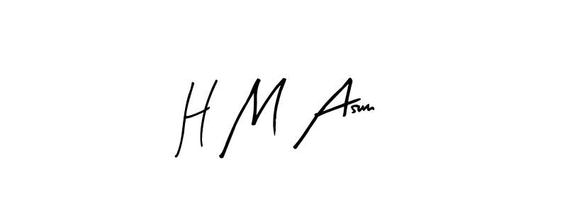 Similarly Arty Signature is the best handwritten signature design. Signature creator online .You can use it as an online autograph creator for name H M Asum. H M Asum signature style 8 images and pictures png