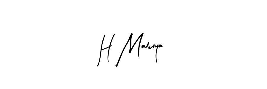 Design your own signature with our free online signature maker. With this signature software, you can create a handwritten (Arty Signature) signature for name H Malviya. H Malviya signature style 8 images and pictures png