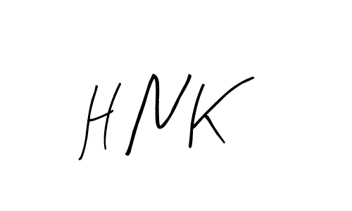Make a beautiful signature design for name H N K. With this signature (Arty Signature) style, you can create a handwritten signature for free. H N K signature style 8 images and pictures png