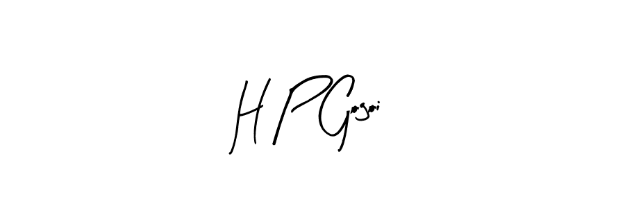 The best way (Arty Signature) to make a short signature is to pick only two or three words in your name. The name H P Gogoi include a total of six letters. For converting this name. H P Gogoi signature style 8 images and pictures png