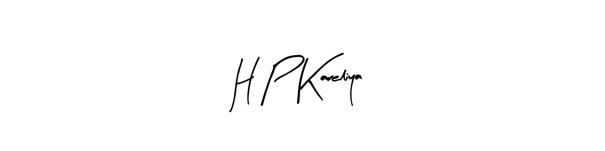 Design your own signature with our free online signature maker. With this signature software, you can create a handwritten (Arty Signature) signature for name H P Kareliya. H P Kareliya signature style 8 images and pictures png