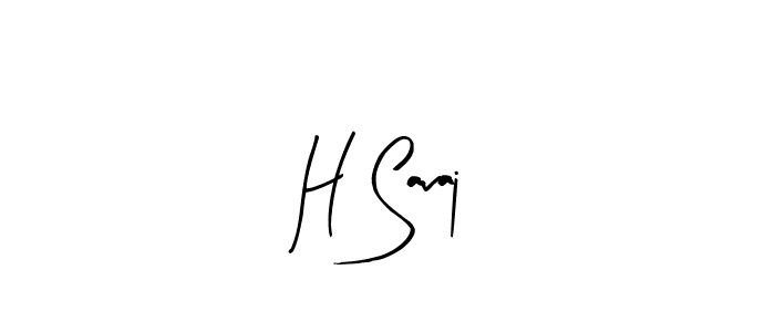 How to make H Savaj name signature. Use Arty Signature style for creating short signs online. This is the latest handwritten sign. H Savaj signature style 8 images and pictures png