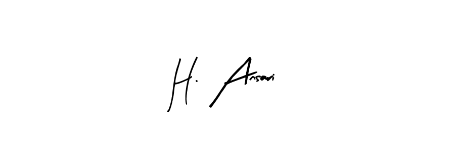 if you are searching for the best signature style for your name H. Ansari. so please give up your signature search. here we have designed multiple signature styles  using Arty Signature. H. Ansari signature style 8 images and pictures png