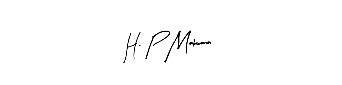 if you are searching for the best signature style for your name H. P Makwana. so please give up your signature search. here we have designed multiple signature styles  using Arty Signature. H. P Makwana signature style 8 images and pictures png