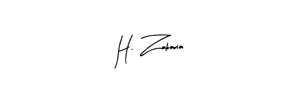 Arty Signature is a professional signature style that is perfect for those who want to add a touch of class to their signature. It is also a great choice for those who want to make their signature more unique. Get H. Zakaria name to fancy signature for free. H. Zakaria signature style 8 images and pictures png