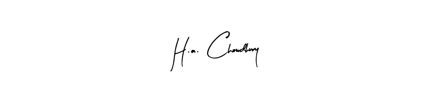 Similarly Arty Signature is the best handwritten signature design. Signature creator online .You can use it as an online autograph creator for name H.a. Chowdhury. H.a. Chowdhury signature style 8 images and pictures png