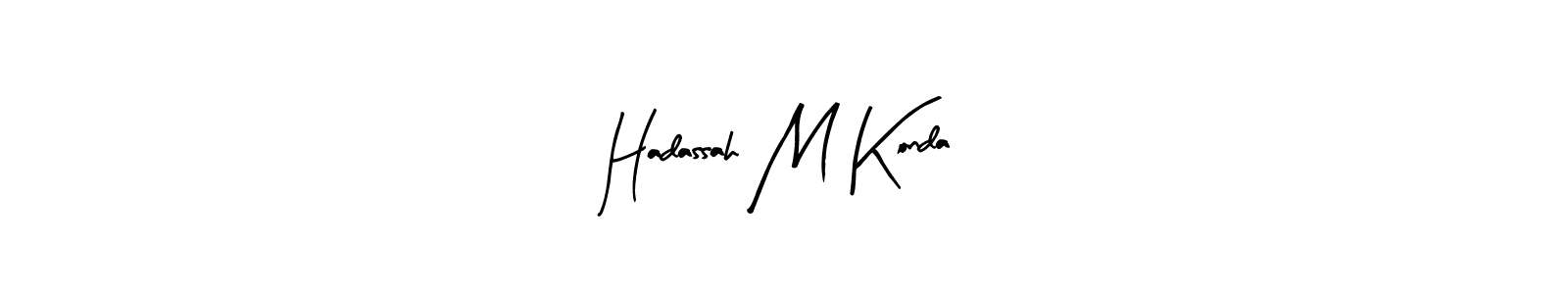 Similarly Arty Signature is the best handwritten signature design. Signature creator online .You can use it as an online autograph creator for name Hadassah M Konda. Hadassah M Konda signature style 8 images and pictures png