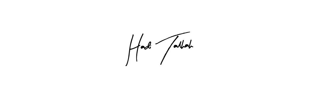 Arty Signature is a professional signature style that is perfect for those who want to add a touch of class to their signature. It is also a great choice for those who want to make their signature more unique. Get Hadi Talhah name to fancy signature for free. Hadi Talhah signature style 8 images and pictures png