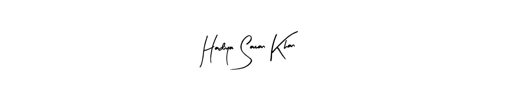 Make a short Hadiya Saman Khan signature style. Manage your documents anywhere anytime using Arty Signature. Create and add eSignatures, submit forms, share and send files easily. Hadiya Saman Khan signature style 8 images and pictures png