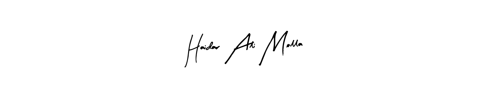 Make a short Haidar Ali Molla signature style. Manage your documents anywhere anytime using Arty Signature. Create and add eSignatures, submit forms, share and send files easily. Haidar Ali Molla signature style 8 images and pictures png