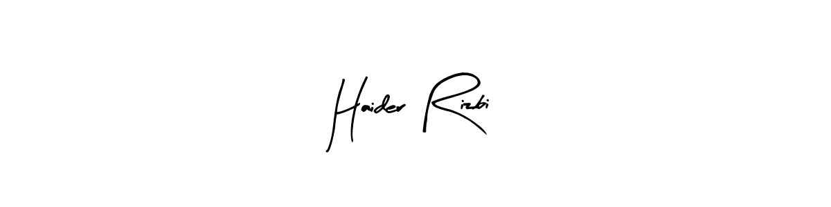 Similarly Arty Signature is the best handwritten signature design. Signature creator online .You can use it as an online autograph creator for name Haider Rizbi. Haider Rizbi signature style 8 images and pictures png