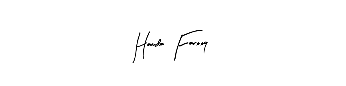 This is the best signature style for the Hamda Farooq name. Also you like these signature font (Arty Signature). Mix name signature. Hamda Farooq signature style 8 images and pictures png