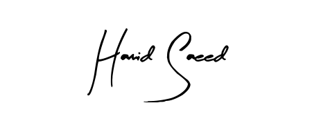 Similarly Arty Signature is the best handwritten signature design. Signature creator online. You can use it as an online autograph creator for name Hamid Saeed. Hamid Saeed signature style 8 images and pictures png