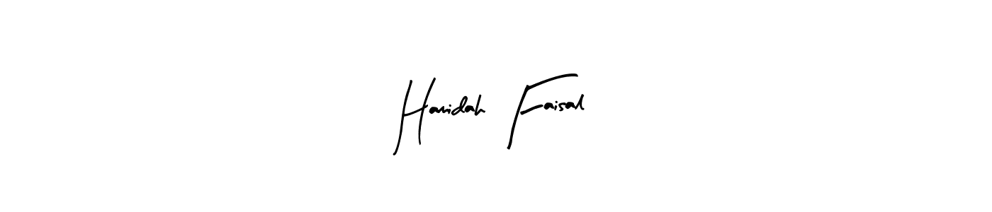 How to make Hamidah Faisal name signature. Use Arty Signature style for creating short signs online. This is the latest handwritten sign. Hamidah Faisal signature style 8 images and pictures png