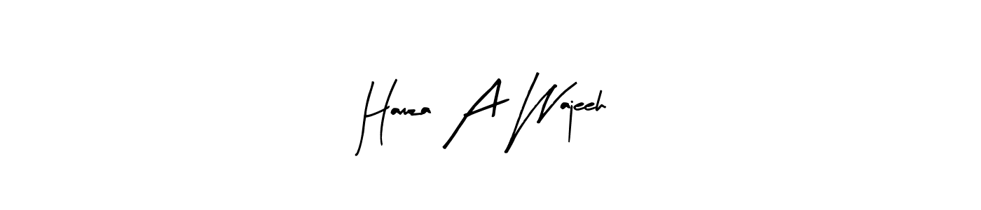 Hamza A Wajeeh stylish signature style. Best Handwritten Sign (Arty Signature) for my name. Handwritten Signature Collection Ideas for my name Hamza A Wajeeh. Hamza A Wajeeh signature style 8 images and pictures png