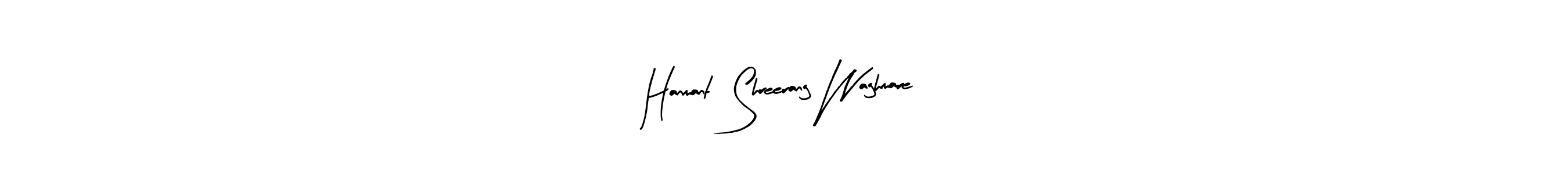 The best way (Arty Signature) to make a short signature is to pick only two or three words in your name. The name Hanmant  Shreerang Waghmare include a total of six letters. For converting this name. Hanmant  Shreerang Waghmare signature style 8 images and pictures png