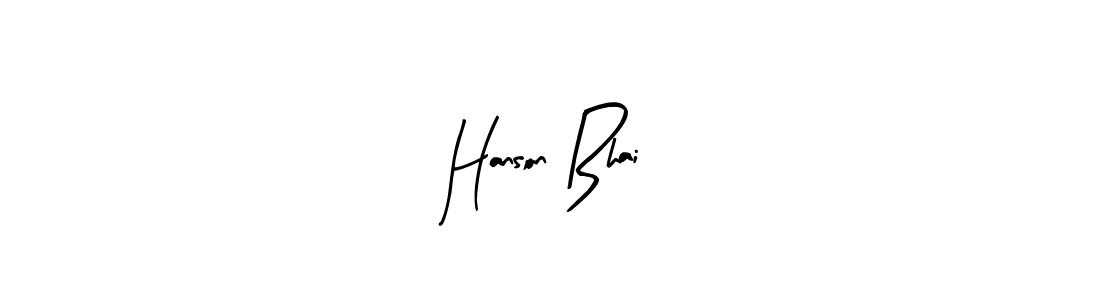 Use a signature maker to create a handwritten signature online. With this signature software, you can design (Arty Signature) your own signature for name Hanson Bhai. Hanson Bhai signature style 8 images and pictures png