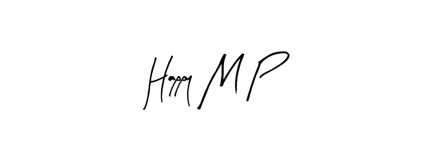 How to make Happy M P name signature. Use Arty Signature style for creating short signs online. This is the latest handwritten sign. Happy M P signature style 8 images and pictures png