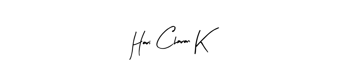 You should practise on your own different ways (Arty Signature) to write your name (Hari Charan K) in signature. don't let someone else do it for you. Hari Charan K signature style 8 images and pictures png