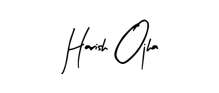 A sleek calligraphic signature for name Harish Ojha utilizing Arty Signature styling. Great for adding personal signatures to photos and art. Harish Ojha signature style 8 images and pictures png