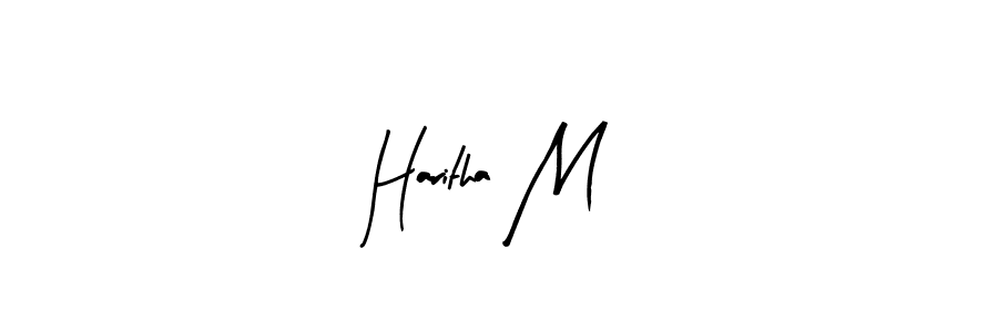 Make a beautiful signature design for name Haritha M. Use this online signature maker to create a handwritten signature for free. Haritha M signature style 8 images and pictures png