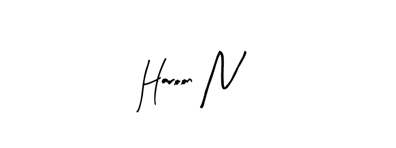 You should practise on your own different ways (Arty Signature) to write your name (Haroon N) in signature. don't let someone else do it for you. Haroon N signature style 8 images and pictures png