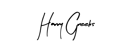 Design your own signature with our free online signature maker. With this signature software, you can create a handwritten (Arty Signature) signature for name Harry Greeks. Harry Greeks signature style 8 images and pictures png