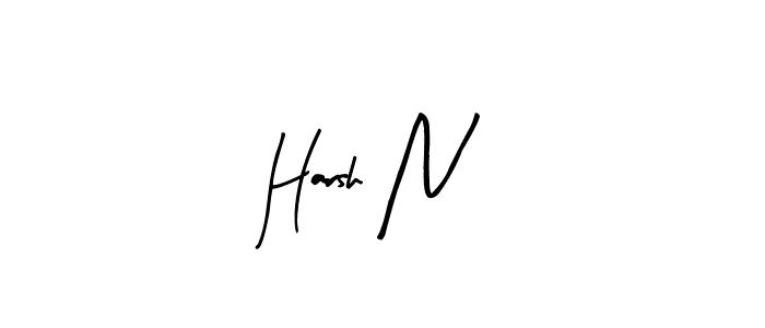 Harsh N stylish signature style. Best Handwritten Sign (Arty Signature) for my name. Handwritten Signature Collection Ideas for my name Harsh N. Harsh N signature style 8 images and pictures png