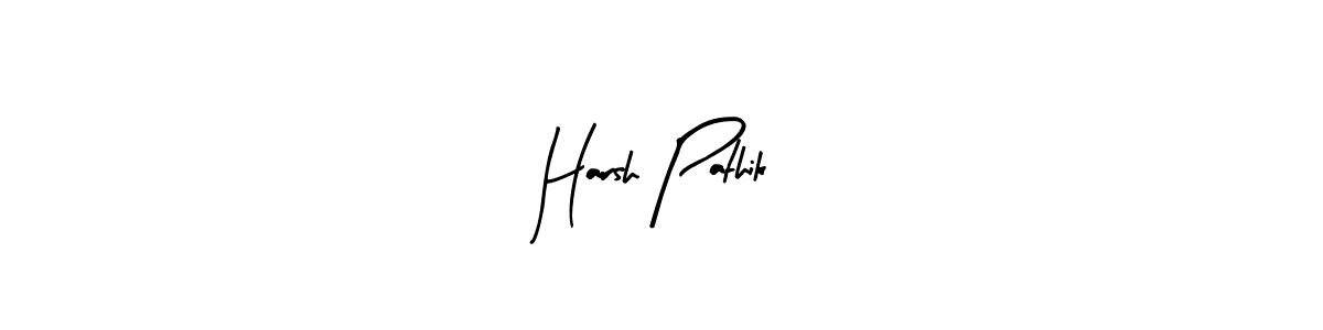 How to make Harsh Pathik name signature. Use Arty Signature style for creating short signs online. This is the latest handwritten sign. Harsh Pathik signature style 8 images and pictures png
