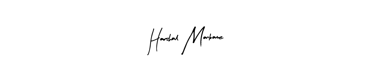 Arty Signature is a professional signature style that is perfect for those who want to add a touch of class to their signature. It is also a great choice for those who want to make their signature more unique. Get Harshal Mankame name to fancy signature for free. Harshal Mankame signature style 8 images and pictures png