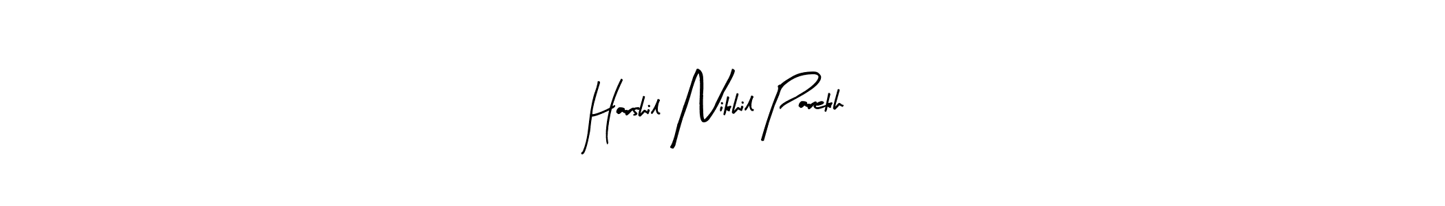 Harshil Nikhil Parekh stylish signature style. Best Handwritten Sign (Arty Signature) for my name. Handwritten Signature Collection Ideas for my name Harshil Nikhil Parekh. Harshil Nikhil Parekh signature style 8 images and pictures png