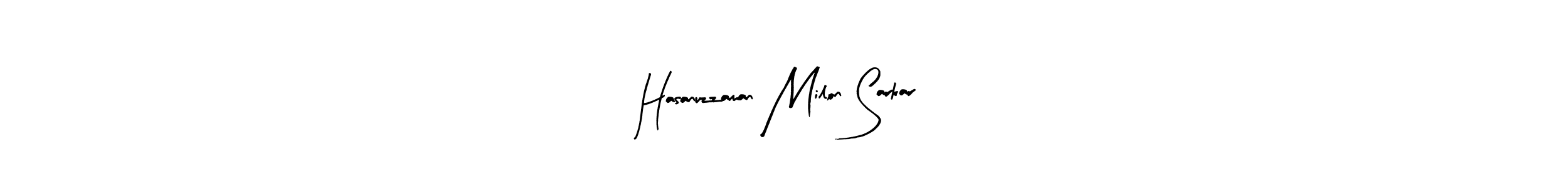 Create a beautiful signature design for name Hasanuzzaman Milon Sarkar. With this signature (Arty Signature) fonts, you can make a handwritten signature for free. Hasanuzzaman Milon Sarkar signature style 8 images and pictures png