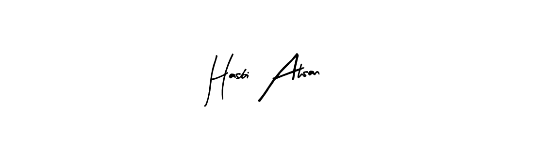 This is the best signature style for the Hasbi Ahsan name. Also you like these signature font (Arty Signature). Mix name signature. Hasbi Ahsan signature style 8 images and pictures png