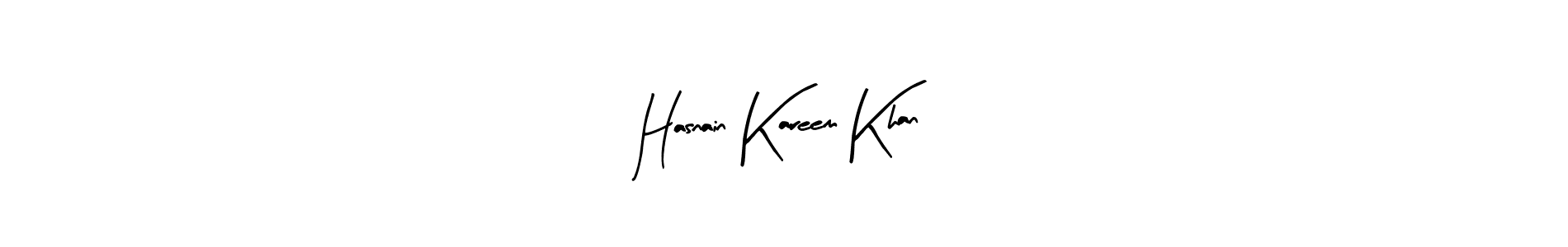 Use a signature maker to create a handwritten signature online. With this signature software, you can design (Arty Signature) your own signature for name Hasnain Kareem Khan. Hasnain Kareem Khan signature style 8 images and pictures png