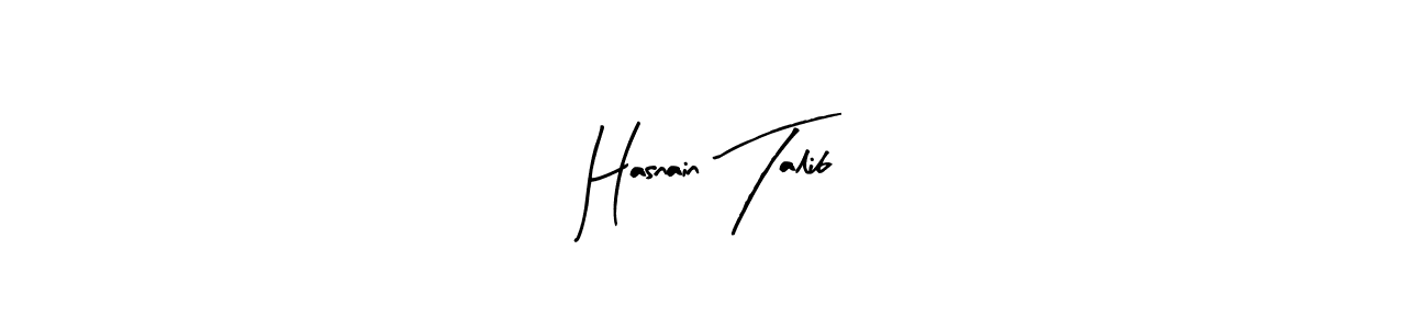 Use a signature maker to create a handwritten signature online. With this signature software, you can design (Arty Signature) your own signature for name Hasnain Talib. Hasnain Talib signature style 8 images and pictures png