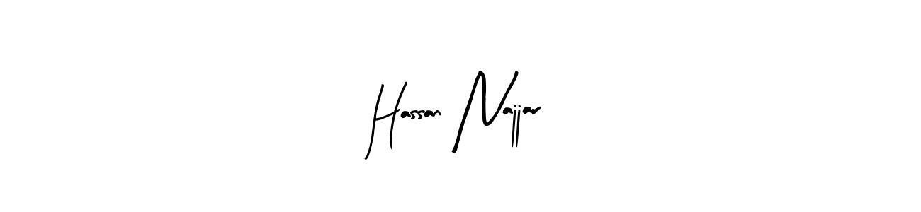 Arty Signature is a professional signature style that is perfect for those who want to add a touch of class to their signature. It is also a great choice for those who want to make their signature more unique. Get Hassan Najjar name to fancy signature for free. Hassan Najjar signature style 8 images and pictures png