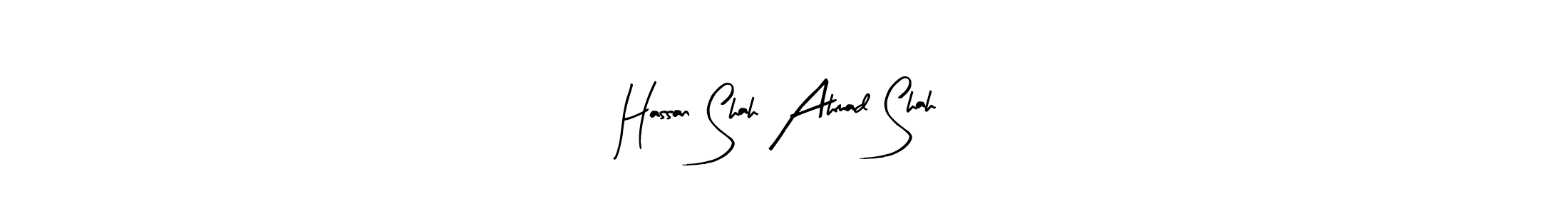 Make a beautiful signature design for name Hassan Shah Ahmad Shah. With this signature (Arty Signature) style, you can create a handwritten signature for free. Hassan Shah Ahmad Shah signature style 8 images and pictures png