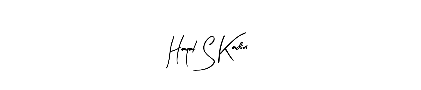 Similarly Arty Signature is the best handwritten signature design. Signature creator online .You can use it as an online autograph creator for name Hayat S Kadiri. Hayat S Kadiri signature style 8 images and pictures png