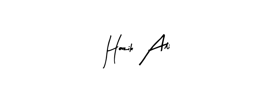 Design your own signature with our free online signature maker. With this signature software, you can create a handwritten (Arty Signature) signature for name Hazik Ali. Hazik Ali signature style 8 images and pictures png