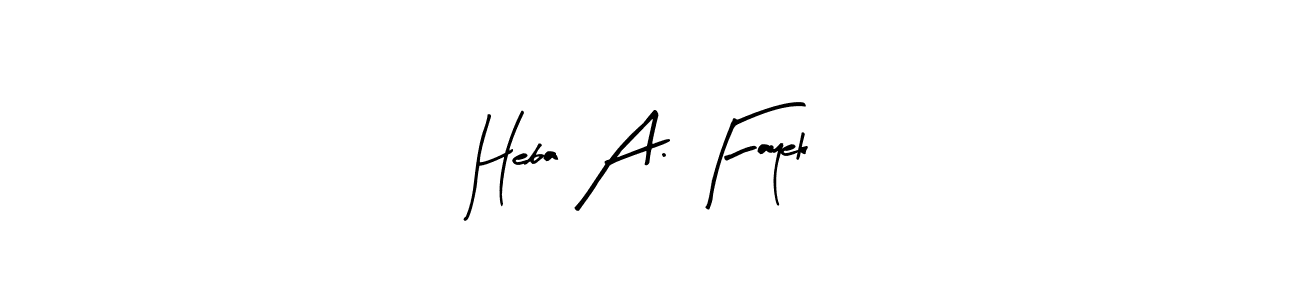 Similarly Arty Signature is the best handwritten signature design. Signature creator online .You can use it as an online autograph creator for name Heba A. Fayek. Heba A. Fayek signature style 8 images and pictures png