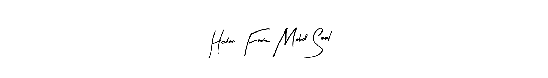 Design your own signature with our free online signature maker. With this signature software, you can create a handwritten (Arty Signature) signature for name Helan Fariz Mohd Saat. Helan Fariz Mohd Saat signature style 8 images and pictures png