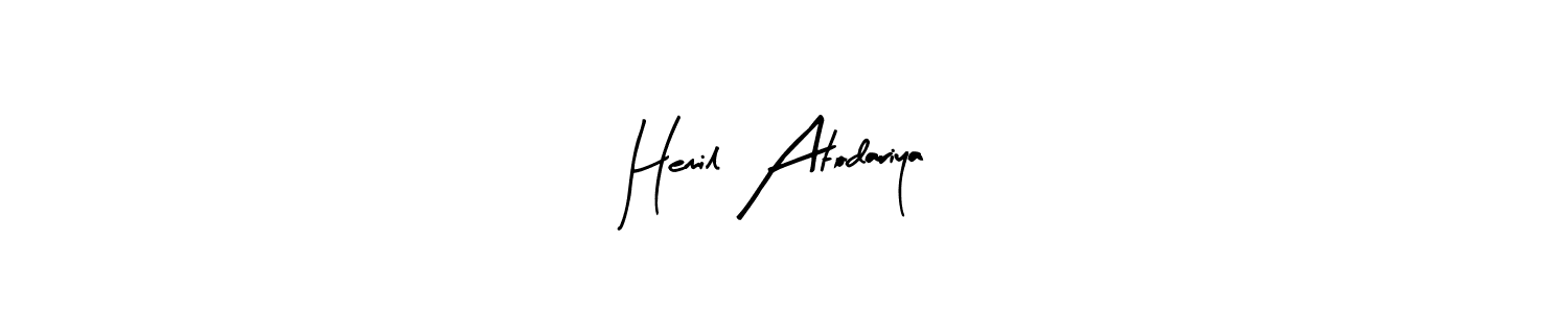 How to make Hemil Atodariya name signature. Use Arty Signature style for creating short signs online. This is the latest handwritten sign. Hemil Atodariya signature style 8 images and pictures png